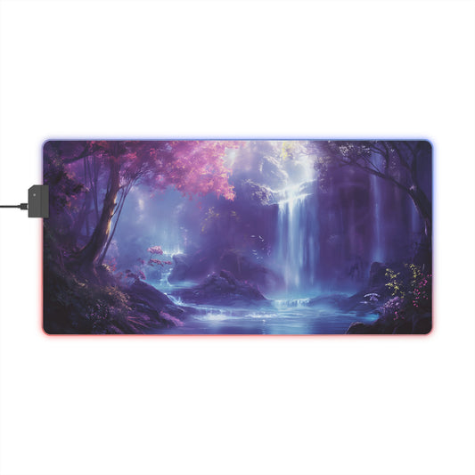 RGB Gaming Mouse Pad (Purple Fantasy Nature)