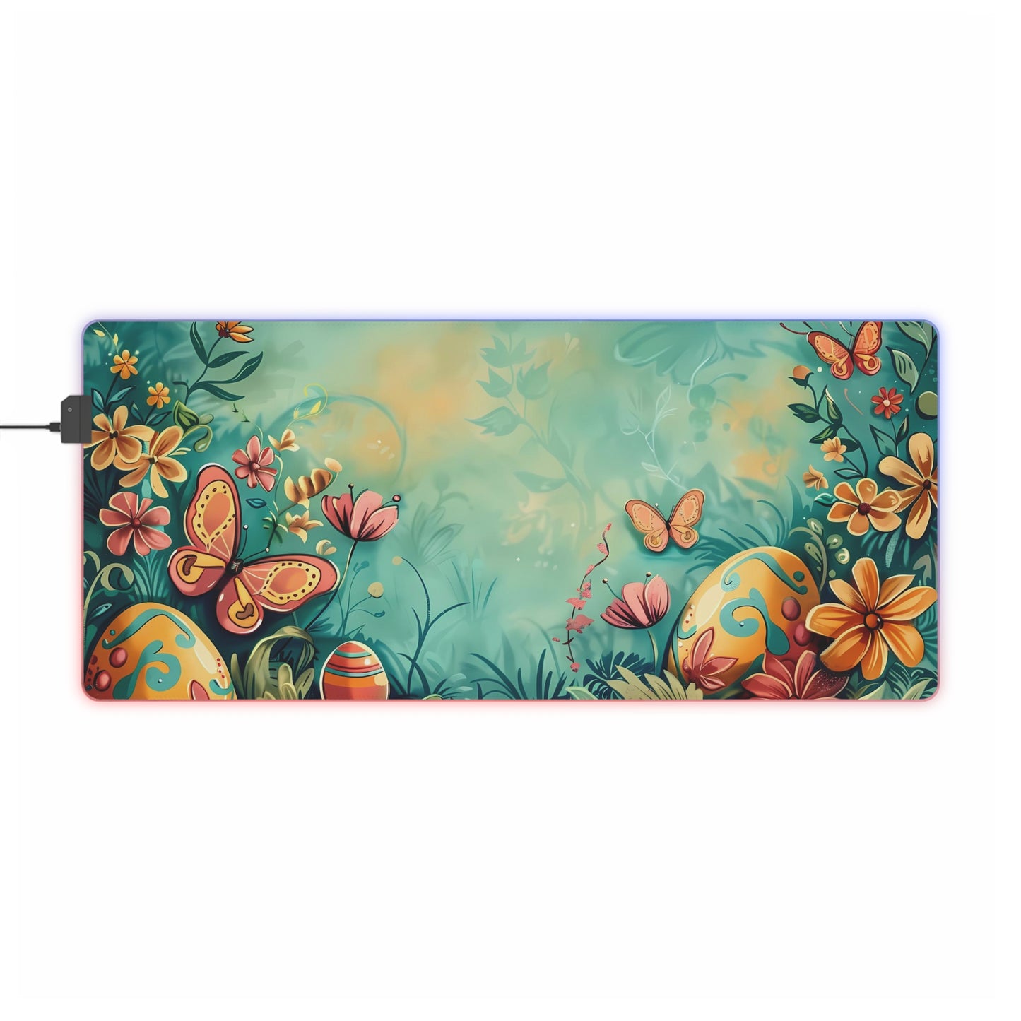 RGB Gaming/Office Mouse Pad ( Easter Eggs Classic Look With Butterfly's )