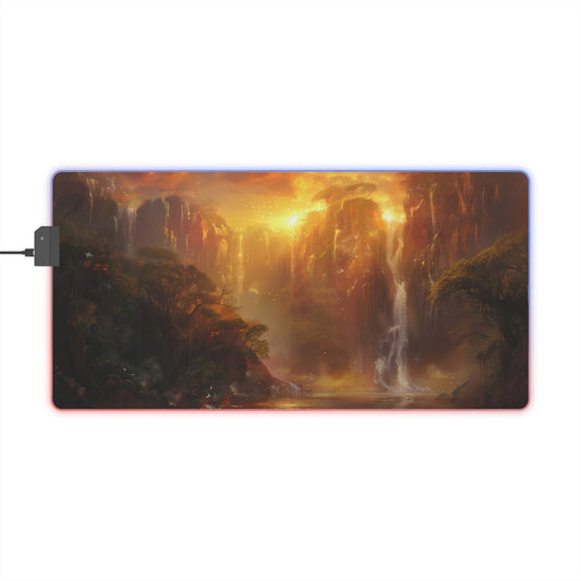RGB Gaming Mouse Pad ( Amazing Forest With Sunset )