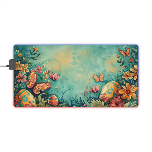 RGB Gaming/Office Mouse Pad ( Easter Eggs Classic Look With Butterfly's )