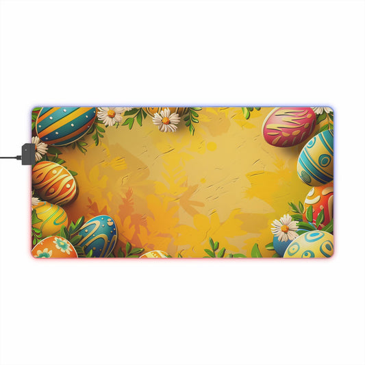 RGB Gaming/Office Mouse Pad ( Easter Eggs With Flowers )