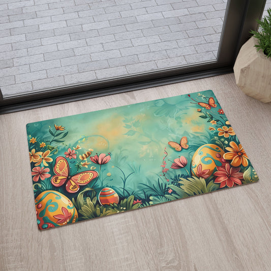 Floor Mat ( Easter Eggs Classic Look With Butterfly's )