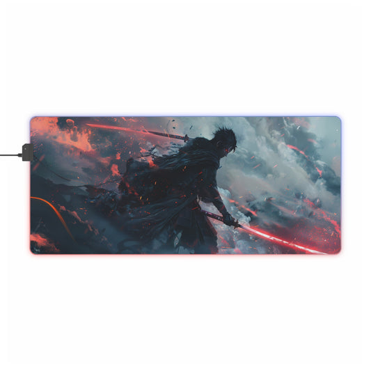 RGB Gaming Mouse Pad ( Nice Katana Effect With Samurai)