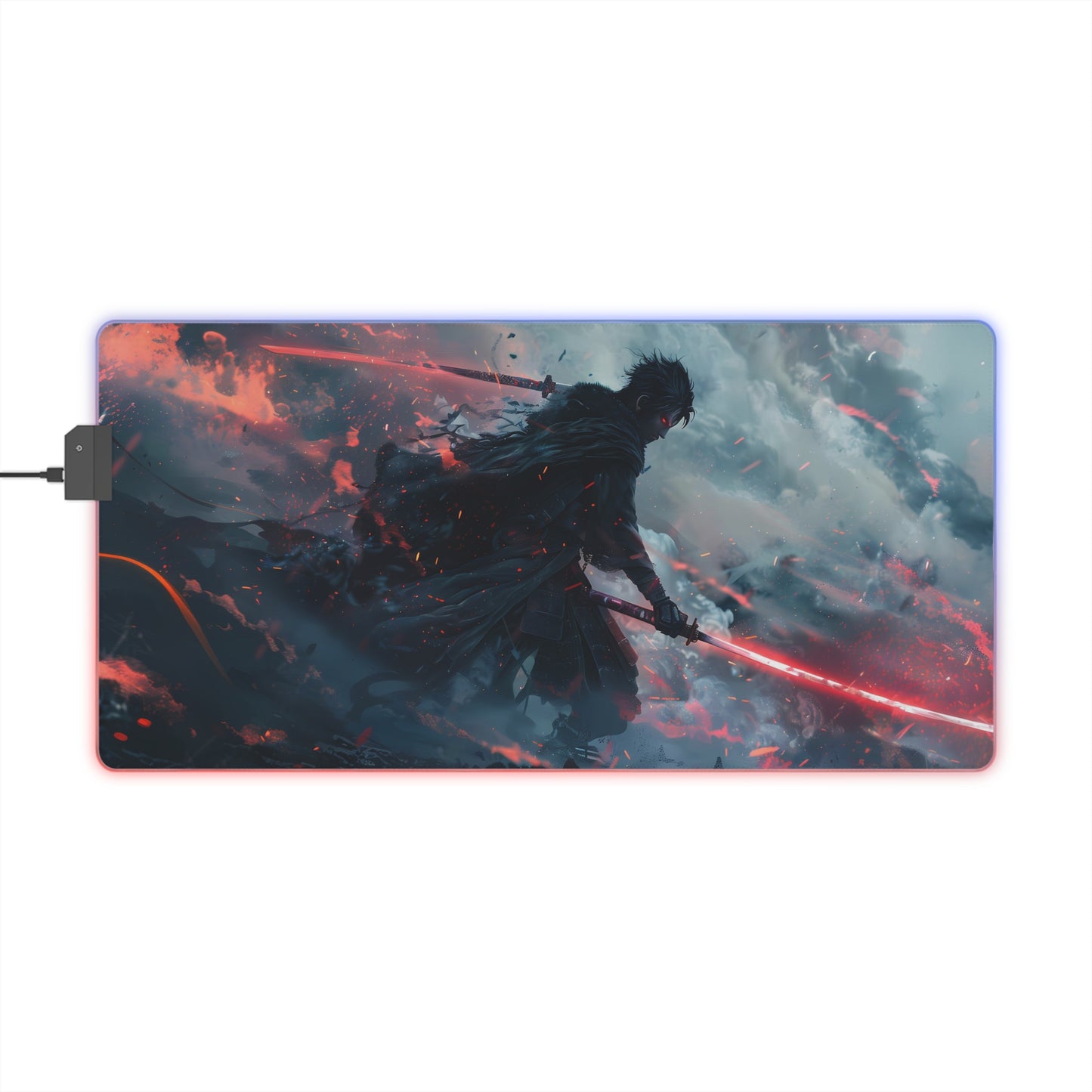 RGB Gaming Mouse Pad ( Nice Katana Effect With Samurai)