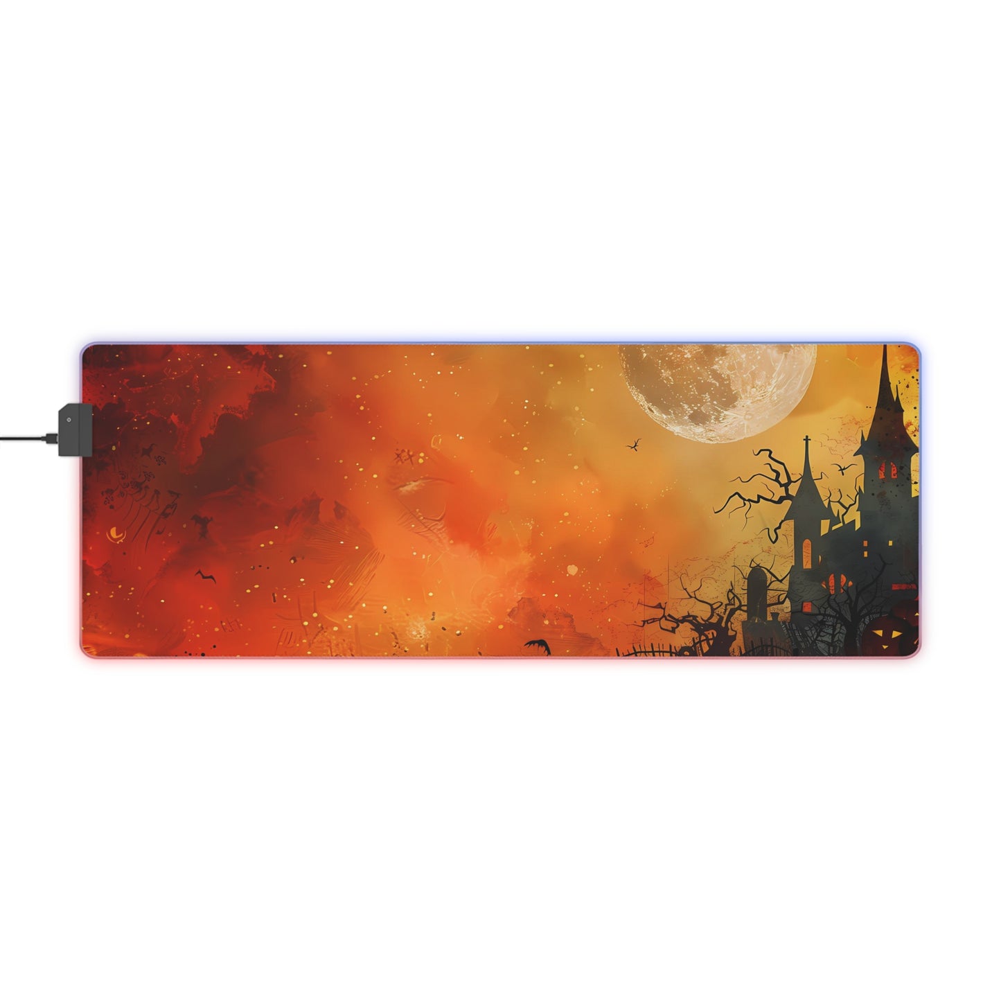 RGB Gaming/Office Mouse Pad ( Halloween Full Moon & Castle )